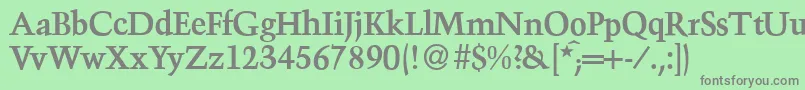 フォントTroubadourBold – 緑の背景に灰色の文字