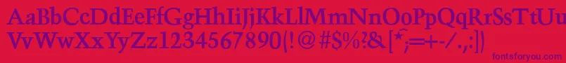 TroubadourBold Font – Purple Fonts on Red Background