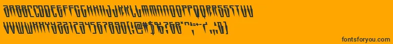 Swordtoothleft-Schriftart – Schwarze Schriften auf orangefarbenem Hintergrund