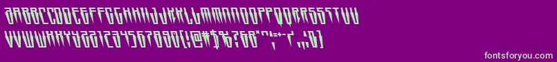 Swordtoothleft-Schriftart – Grüne Schriften auf violettem Hintergrund