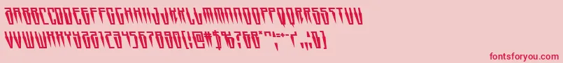 Swordtoothleft-Schriftart – Rote Schriften auf rosa Hintergrund