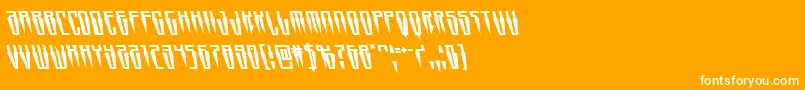 Fonte Swordtoothleft – fontes brancas em um fundo laranja