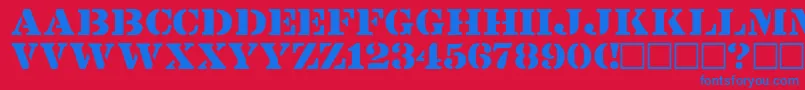 フォントLintsecRegular – 赤い背景に青い文字