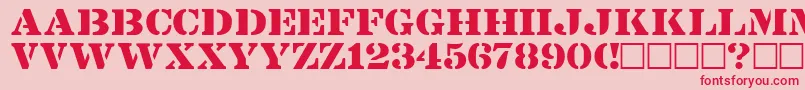 フォントLintsecRegular – ピンクの背景に赤い文字
