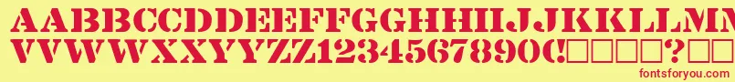 LintsecRegular Font – Red Fonts on Yellow Background