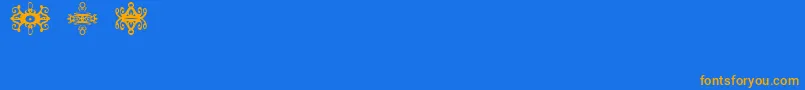 FiSample1 Font – Orange Fonts on Blue Background