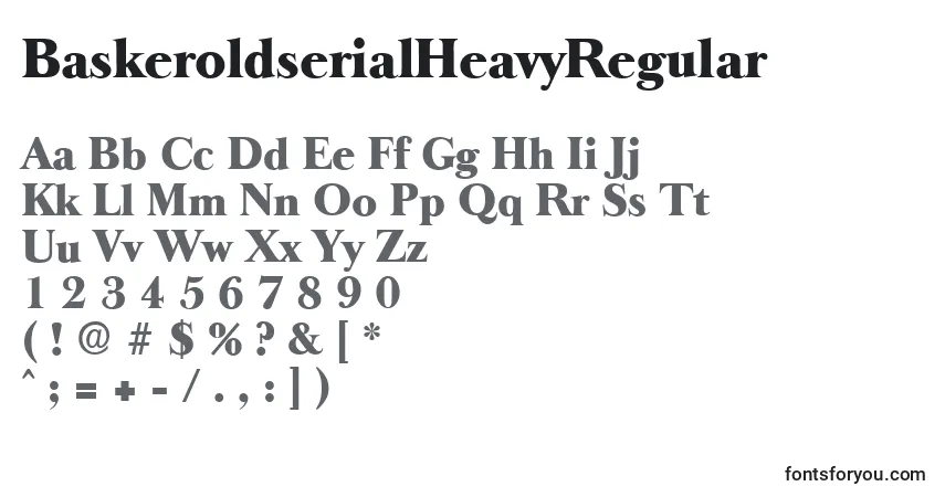 A fonte BaskeroldserialHeavyRegular – alfabeto, números, caracteres especiais