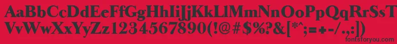 BaskeroldserialHeavyRegular-Schriftart – Schwarze Schriften auf rotem Hintergrund