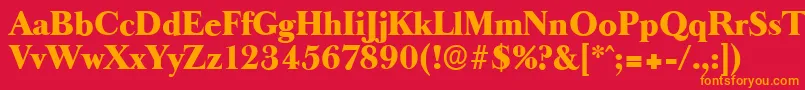 Шрифт BaskeroldserialHeavyRegular – оранжевые шрифты на красном фоне