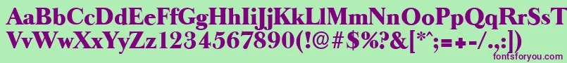 BaskeroldserialHeavyRegular Font – Purple Fonts on Green Background