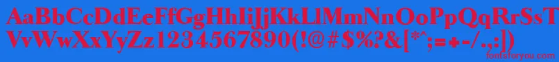 フォントBaskeroldserialHeavyRegular – 赤い文字の青い背景