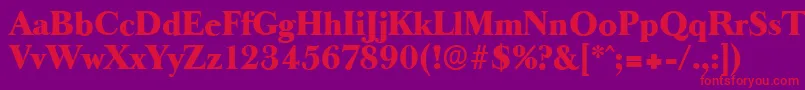 BaskeroldserialHeavyRegular Font – Red Fonts on Purple Background