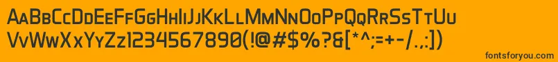 Fonte AeroMaticsDisplayRegular – fontes pretas em um fundo laranja