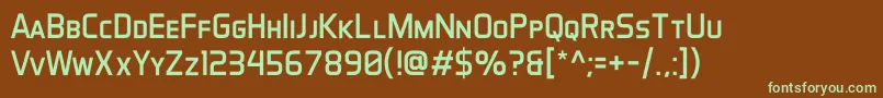 Шрифт AeroMaticsDisplayRegular – зелёные шрифты на коричневом фоне