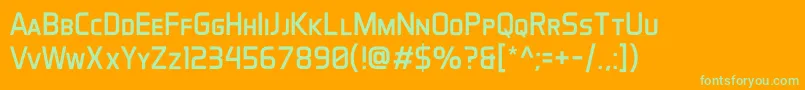 AeroMaticsDisplayRegular-Schriftart – Grüne Schriften auf orangefarbenem Hintergrund