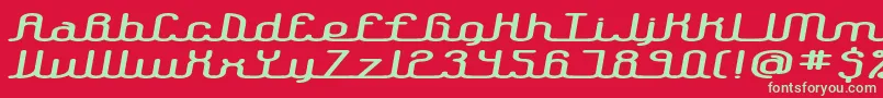 フォントLowdownBrk – 赤い背景に緑の文字