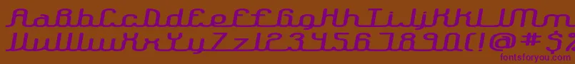 LowdownBrk Font – Purple Fonts on Brown Background