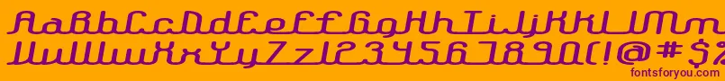 LowdownBrk Font – Purple Fonts on Orange Background
