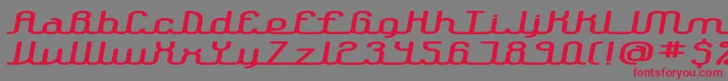 LowdownBrk-Schriftart – Rote Schriften auf grauem Hintergrund