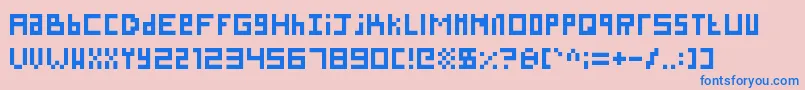 SillyPixel-fontti – siniset fontit vaaleanpunaisella taustalla