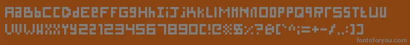 SillyPixel-Schriftart – Graue Schriften auf braunem Hintergrund