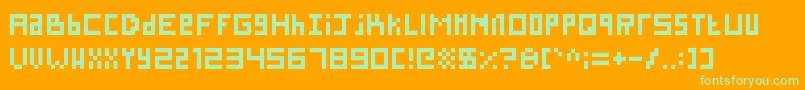 SillyPixel Font – Green Fonts on Orange Background