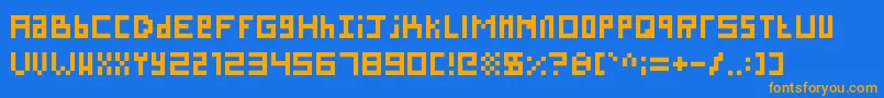 Fonte SillyPixel – fontes laranjas em um fundo azul