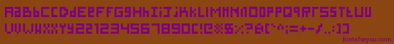 フォントSillyPixel – 紫色のフォント、茶色の背景