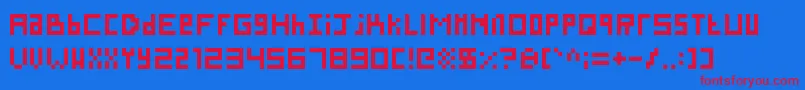フォントSillyPixel – 赤い文字の青い背景