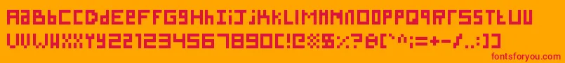 フォントSillyPixel – オレンジの背景に赤い文字