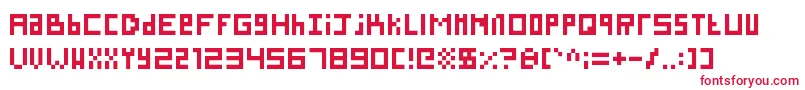 フォントSillyPixel – 白い背景に赤い文字