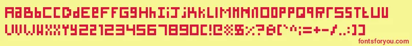 SillyPixel-fontti – punaiset fontit keltaisella taustalla