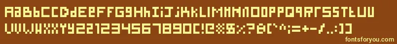 SillyPixel Font – Yellow Fonts on Brown Background