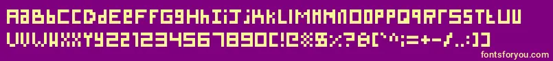 Czcionka SillyPixel – żółte czcionki na fioletowym tle