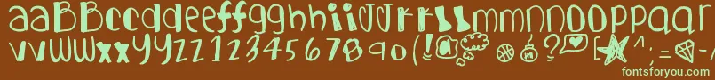 Getlucky Font – Green Fonts on Brown Background