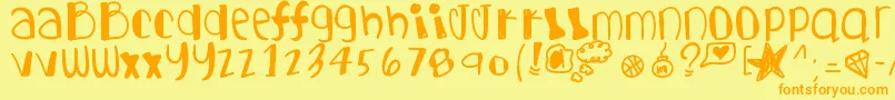 Getlucky Font – Orange Fonts on Yellow Background