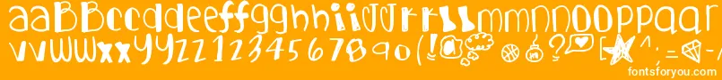 Getlucky Font – White Fonts on Orange Background