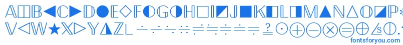 QuantaPiFourSsi-Schriftart – Blaue Schriften auf weißem Hintergrund