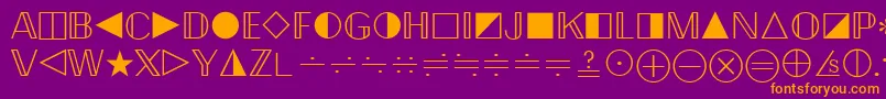 QuantaPiFourSsi-Schriftart – Orangefarbene Schriften auf violettem Hintergrund