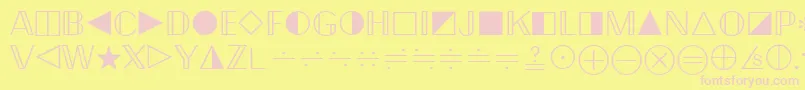 QuantaPiFourSsi-fontti – vaaleanpunaiset fontit keltaisella taustalla