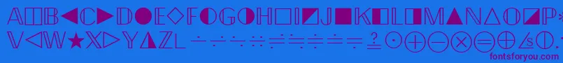 QuantaPiFourSsi Font – Purple Fonts on Blue Background