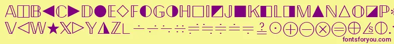 Шрифт QuantaPiFourSsi – фиолетовые шрифты на жёлтом фоне