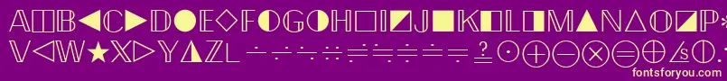 フォントQuantaPiFourSsi – 紫の背景に黄色のフォント