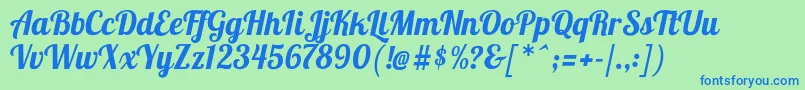fuente Lobster1.4 – Fuentes Azules Sobre Fondo Verde