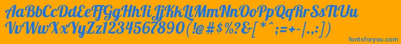 Lobster1.4 Font – Blue Fonts on Orange Background