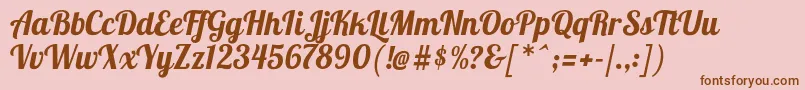 Lobster1.4 Font – Brown Fonts on Pink Background