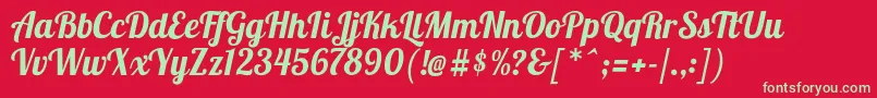 Шрифт Lobster1.4 – зелёные шрифты на красном фоне