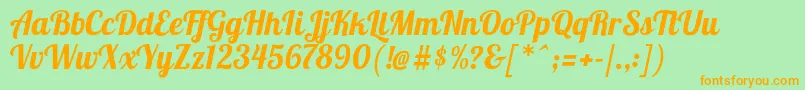 Lobster1.4 Font – Orange Fonts on Green Background