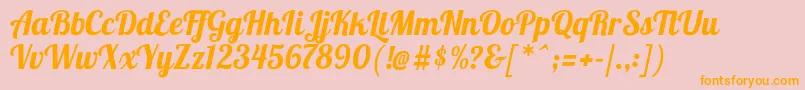 Lobster1.4 Font – Orange Fonts on Pink Background