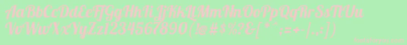 Lobster1.4 Font – Pink Fonts on Green Background